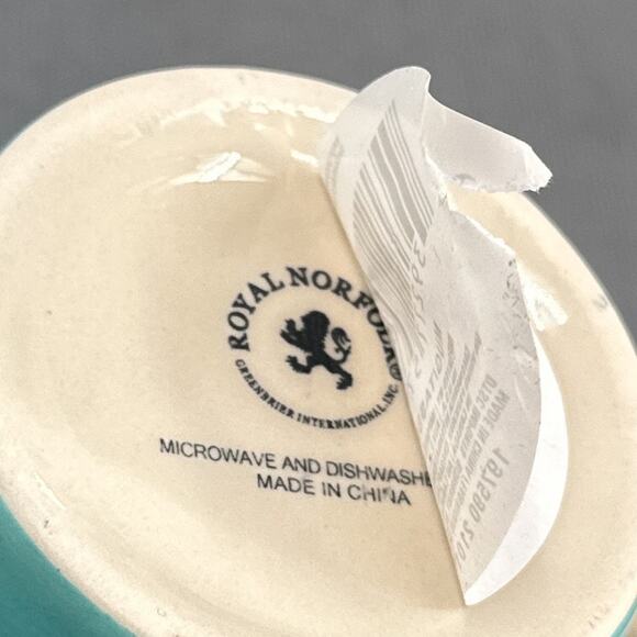 Royal Norfolk Turquoise Swirl Stoneware Coffee Tea Mugs Cabin Farmhouse MOD New - Picture 10 of 14